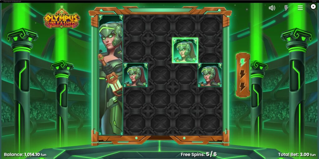 Olympus Unleashed Unleashed Feature with locked symbols and expanded grid