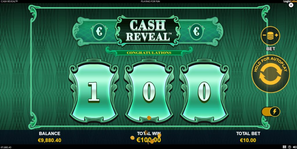 The game's main potential is shown when numbers combine to form larger prize values.