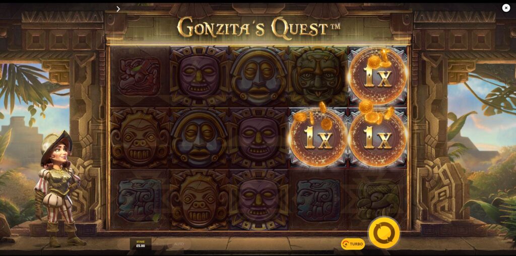 Landing three Stone Slab scatter symbols on the reels, which activates the main bonus feature in Gonzita's Quest.