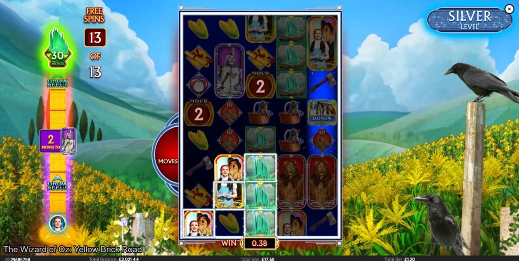 The Grow Reels feature expanding the reel set to 8 rows high during free spins.