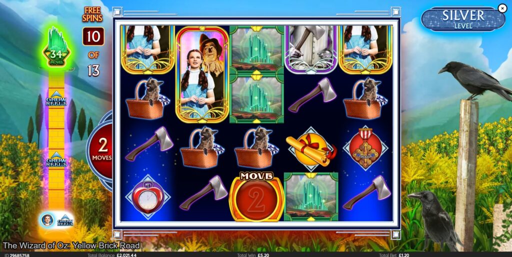 he Yellow Brick Road bonus trail screen, showing Dorothy's progress.