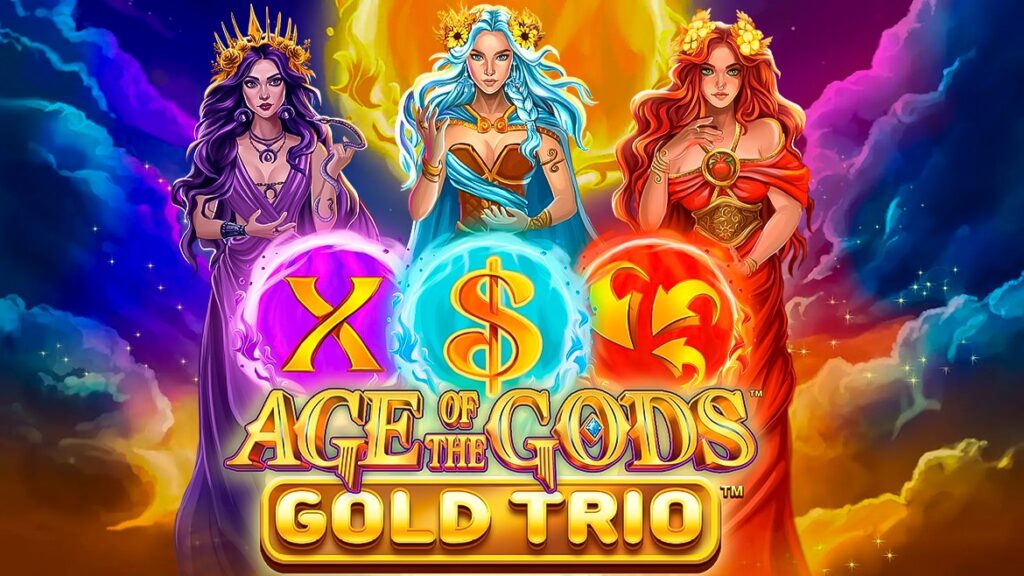 Age of the Gods Gold Trio by Playtech slot logo 2