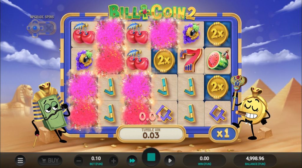 A winning combination disappearing to trigger the cascading reels feature.