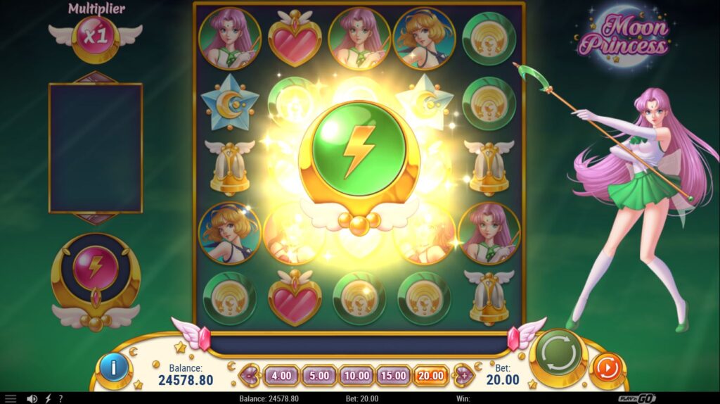 The Storm princess activating her Girl Power feature in the Moon Princess slot.