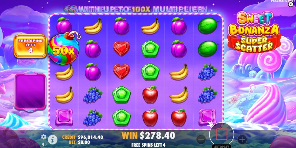 The Free Spins round with multiple Multiplier bomb symbols on the screen.